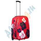 Красный чемодан с цветками Parma средний