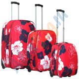 Комплект чемоданов Parma красный с цветками