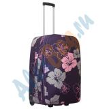 Фиолетовый чемодан с цветками Parma большой
