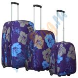 Комплект чемоданов Parma синий с цветками
