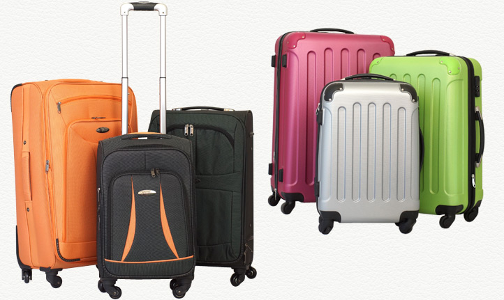 комплекты чемоданов разных цветов