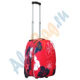 Красный чемодан с цветками Parma маленький