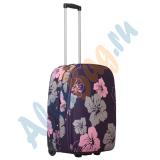 Фиолетовый чемодан с цветками Parma средний