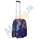 Синий чемодан с цветками Parma маленький