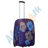 Синий чемодан с цветками Parma средний
